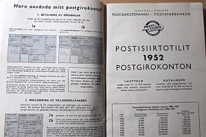 Postisiirtotilit 1952 Postgirokonton