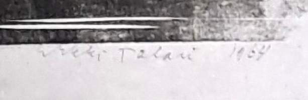 Erkki Talari, "Abstrakti" Puupiirros sign 1964 tpla 7/20  , 30x30 cm kehystämätön