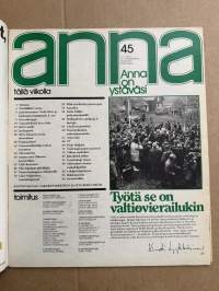 Anna 1975 nr 45, ilmestynyt 4.11.1975, Ritva Oksanen, Liisa Veijalainen, Anita Välkki, Warren Beatty