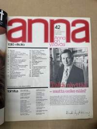 Anna 1975 nr 42, ilmestynyt 14.10.1975, Sirkka Kuusi, Patricia Hearst, Hilary Tindall, Dustin Hoffman, 100 suomalaista miestä ja kotityöt