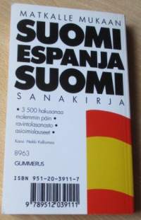 Suomi Espanja Suomi sanakirja Matkalle mukaan