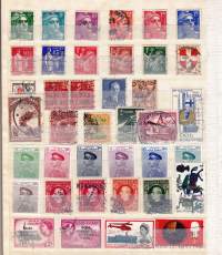 Filatelia koko maailma säilökirja (16 sivua, 23 x 17 cm). Paljon vanhaa Ruotsia mukana, myös uudempia postimerkkejä.