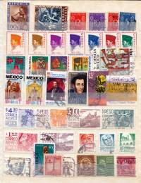 Filatelia koko maailma säilökirja (16 sivua, 23 x 17 cm). Paljon vanhaa Ruotsia mukana, myös uudempia postimerkkejä.