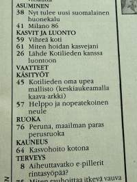 Kotiliesi 1986 nr 19 (3.10.1986), Rauni Luoma, Sorsan mukana Kiinassa, huonekalu, kaava-arkki, peruna