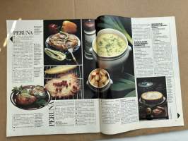 Kotiliesi 1986 nr 19 (3.10.1986), Rauni Luoma, Sorsan mukana Kiinassa, huonekalu, kaava-arkki, peruna