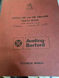 Super 500 &amp; 600 grader  parts book. SG 851 onwards