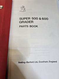 Super 500 &amp; 600 grader  parts book. SG 851 onwards