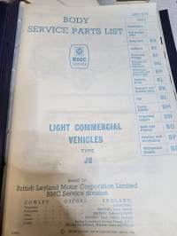 BMC light commercial vehicles type JU service parts book