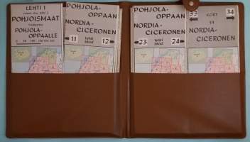 Pohjola-opas. Hotelli- ja nimiluettelo + Karttakansio: Sisältää 20 erlillistä karttaa. ( 60-luku, hotellihistoriikki, puhelinluettelo, tiekartat, nostalgia )
