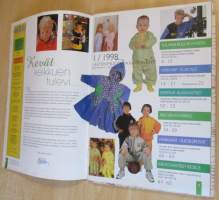 Muoti Muksu Lesten muoti- ja kaavalehti Kevät N:o 1 1998 kaava-arkit mukana