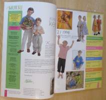 Muoti Muksu Lasten muoti- ja kaavalehti Kesä N:o 2 1998 kaava-arkit mukana