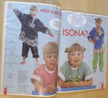 Muoti Muksu Lasten muoti- ja kaavalehti Kesä N:o 2 1998 kaava-arkit mukana