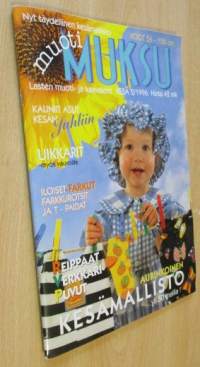 Muoti Muksu Lasten muoti- ja Kaavalehti Kesä N:o 2 1996 kaava-arkit mukana