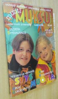 Muoti Muksu Lasten muoti- ja Kaavalehti syksy N:o 3 1996 kaava-arkit mukana