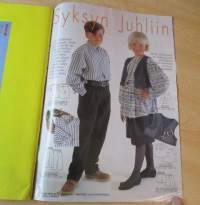 Muoti Muksu Lasten ompelu- ja kaavalehti Syksy N:o 2 1995 kaava-arkit mukana