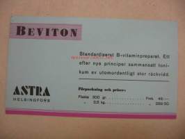 Beviton lääkemainos / imupaperi 