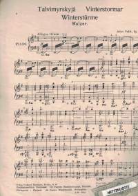 Talvimyrskyjä, valssi Op. 184, pianolle