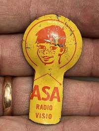 ASA Radio Visio -naksutin, mainoslahjana jaettu naksuttelulelu, harvinainen