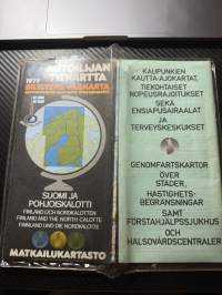 Suomen tiekartta  autoilijan tiekartta plus kaupunkien kautta-ajokartat liite