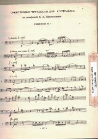 Kontrabasso: vaativia harjoituksia D. Sostakovitsin sinfonioista.