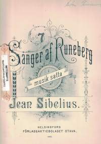 7 Sånger af Runeberg i musik satta af Jean Sibelius