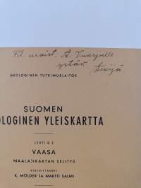 Suomen geologinen yleiskartta; maalajikartan selitys, Lehti B 3 - Vaasa - Maalajikartan selitys (tekijän omiste)