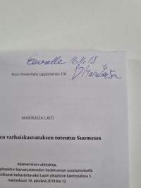 Saamelaisen varhaiskasvatuksen toteutus Suomessa (signeerattu, tekijän omiste)