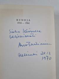 Runoja 1934-1964 (signeerattu, tekijän omiste)