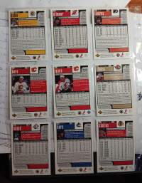 9 kpl Upper Deckin valmistamia "Upper Deck Choice"-erikoiskortteja 1990 -luvulta