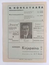 Vallilan ulkoilmanäyttämö : Helsingin työväen teatteri : ohjelma 1940