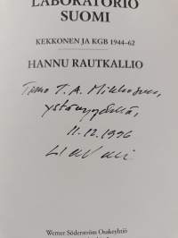 Laboratorio Suomi : Kekkonen ja KGB 1944-62 (signeerattu, tekijän omiste)