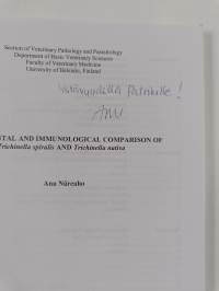 Experimental and Immunological Comparison of Trichinella Spiralis and Trichinella Nativa (signeerattu, tekijän omiste)