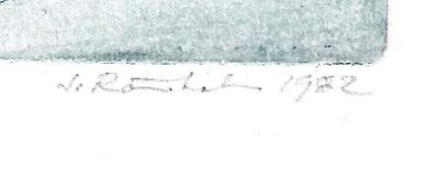 Sirkka Rönnholm  metalligrafiikka sign 1982 kehystämätön 17x15 cm