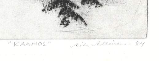 Aila Allinen, "KAAMOS"  signeerattu grafiikka  tpla 3/15 kehystämätön 20x25cm
