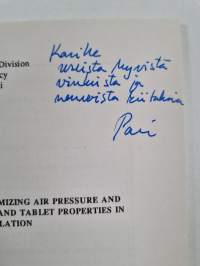 Effect of Inlet Air Temperature, Atomizing Air Pressure and Binder Solution Amount on Granule and Tablet Properties in Fluidized Bed Granulation (signeerattu, tek...