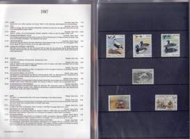 Åländska frimärken 1987 – Ahvenanmaan vuosilajitelma. Postimerkit postituoreina ** mukana myös kaikki 6 FDC‑kuorta.(LAPE FDC 29€, merkit 10€) (filatelia)
