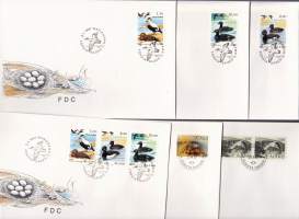 Åländska frimärken 1987 – Ahvenanmaan vuosilajitelma. Postimerkit postituoreina ** mukana myös kaikki 6 FDC‑kuorta.(LAPE FDC 29€, merkit 10€) (filatelia)