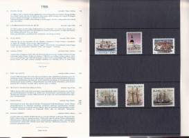 Åländska frimärken 1988 – Ahvenanmaan vuosilajitelma. Postimerkit postituoreina ** mukana myös kaikki 4 FDC‑kuorta.(LAPE FDC 19€, merkit 10€) (filatelia)