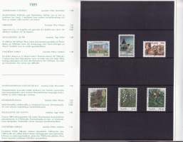 Åländska frimärken 1989 – Ahvenanmaan vuosilajitelma. Postimerkit postituoreina ** mukana myös kaikki 4 FDC‑kuorta.(LAPE FDC 19€, merkit 10€) (filatelia)