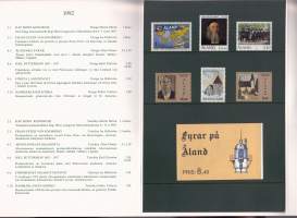 Åländska frimärken 1992 – Ahvenanmaan vuosilajitelma. Postimerkit postituoreina ** mukana myös 3 FDC‑kuorta.(LAPE FDC 7€, merkit 20€) (filatelia)