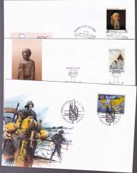 Åländska frimärken 1992 – Ahvenanmaan vuosilajitelma. Postimerkit postituoreina ** mukana myös 3 FDC‑kuorta.(LAPE FDC 7€, merkit 20€) (filatelia)