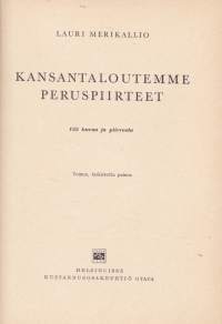 Kansantaloutemme peruspiirteet, 1955.