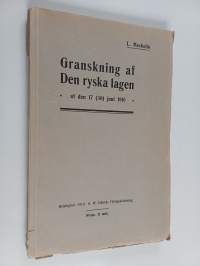 Granskning af den ryska lagen af den 17(30).6.1910