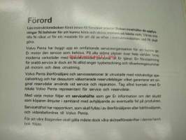 Volvo Penta TAMD60A, TAMD70C, THAMD70C, AQD70C, AQD70CL Marindieselmotorer instruktionsbok -käyttöohjekirja ruotsiksi