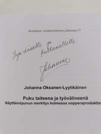 Puku taiteena ja työvälineenä (signeerattu, tekijän omiste)