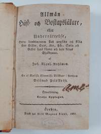 Allmän häst- och boskapsläkare, eller, Underrättelse, huru landtmannen skall uppföda och sköta sina hästar, oxar, kor, får, swin och getter samt känna och bota de...