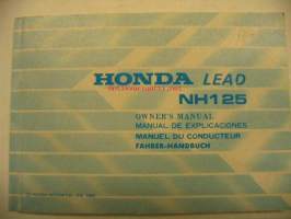 Honda Lead NH 125 Owner´s manual käyttöohjekirja