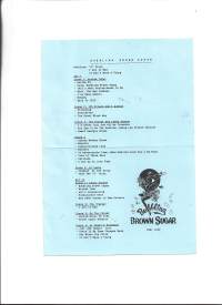 Bubbling Brown Sugar - käsiohjelma matkamuisto