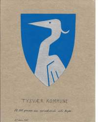 Tysvaer kommunevaakuna  alkuperäinen guassimaalaus pahville 22x16 cm