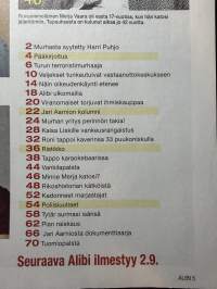 Alibi 2022 nr 8, katso sisällysluettelo